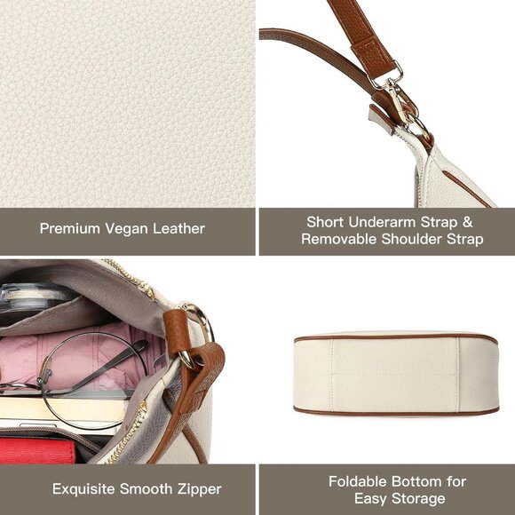 Women's Small Leather Crossbody Shoulder Bag with Detachable Straps - Picture 5 of 7